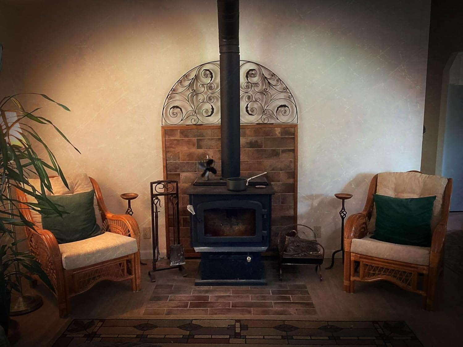 Rocky Mountain Goods Decorative Indoor Log Rack - Heavy Duty Iron with Antique Bronze Finish - Perfect Size for Indoor Use - Pre Assembled - Decorative Log Holder Design and Finish image number 1