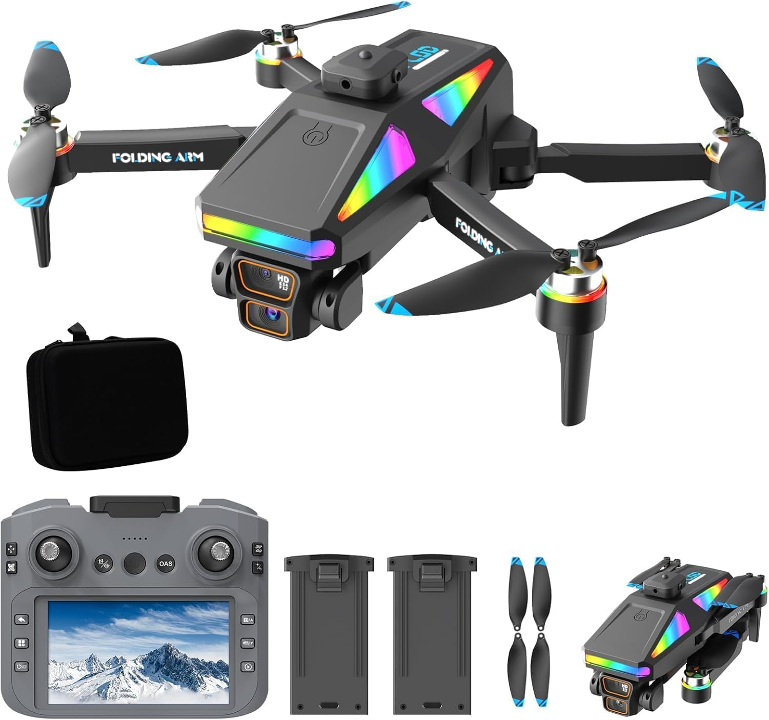 OBEST Drone with Camera 1080P Remote Control with 4.5 Inch Screen,Brushless Motor,90&deg; ESC Camera,Automatic Obstacle Avoidance,20 * 2 Minutes Flight Time Suitable for Kids and Adults,209G image number 2
