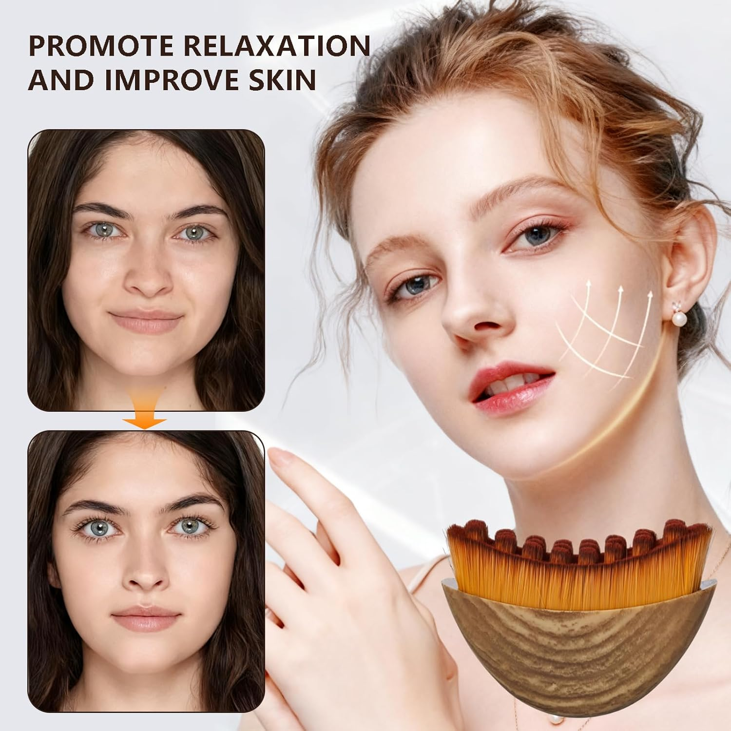 3 Pack Lymphatic Contour Face Brush, Lymphatic Drainage Contour Face Brush Massager with Prtective Case, Fit the Skin Precisely image number 1