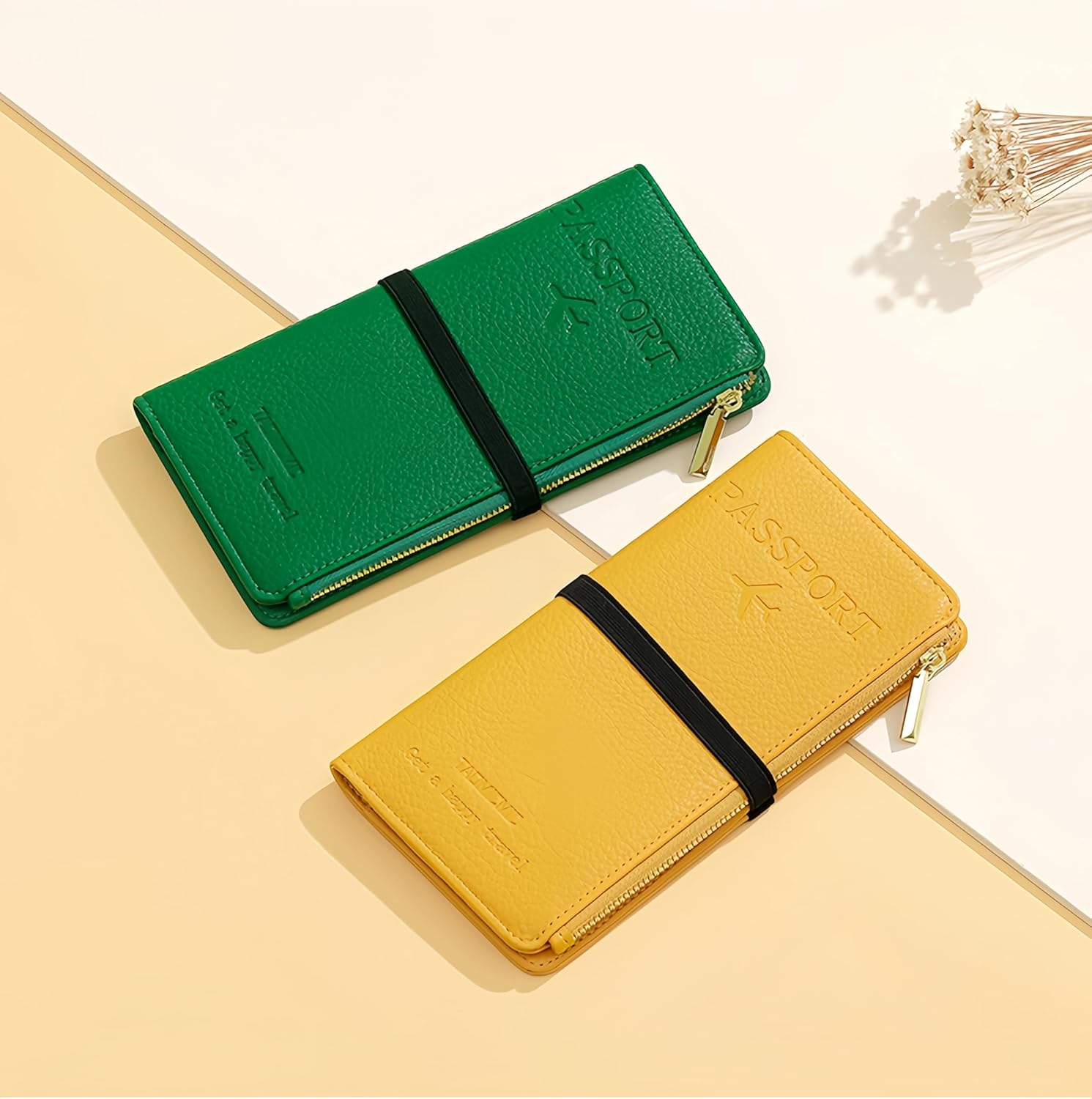 Rfid-Blocking Leather Travel Wallet & Passport Holder with Zipper Pocket, Card Slots, and Phone Compartment &ndash; Waterproof Travel Organizer for Women & Men. TG-1 (Black) - Brown image number 2