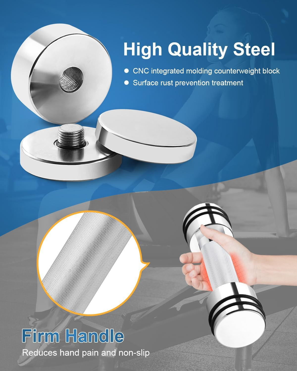 Feecco Adjustable Dumbbells - Set of 2 for Home Gym image number 4