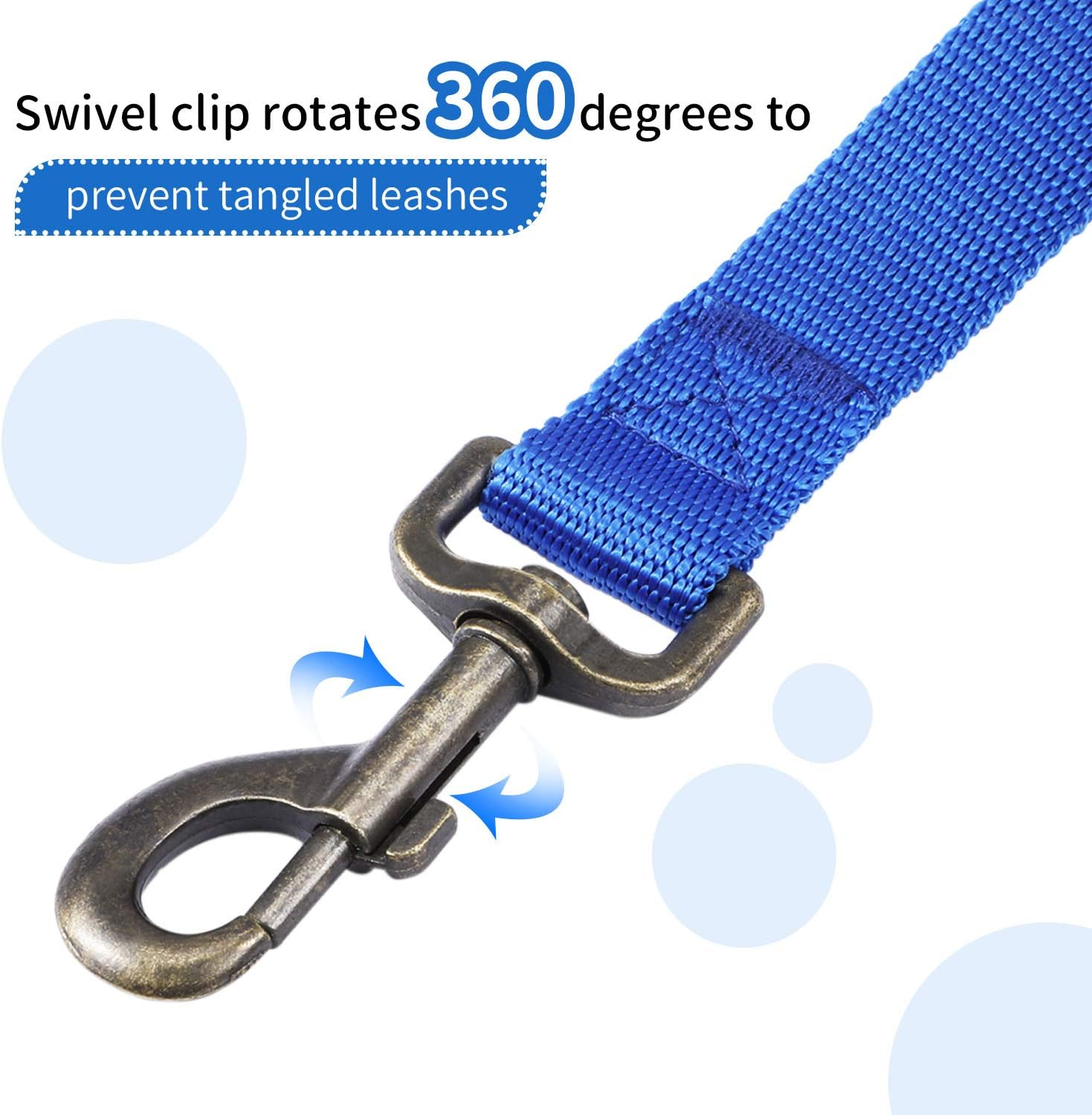 HIKISS Long Dog Leash Obedience Recall Training Agility Lead with Thickening Material for Large Dog - 15Ft 20Ft 30Ft 50Ft 100Ft Training Leash(Blue 20Ft) image number 5