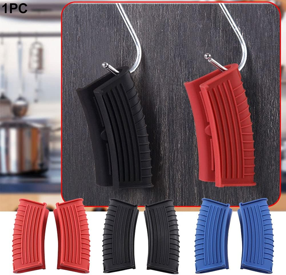 3 Pcs Silicone Assist Hot Pan Handle Holder, Non-Slip Pot Holder Sleeve, Kitchen Household Cast Iron Skillet Insulated Handle Cover for Frying Pans, Griddles(Red) image number 4