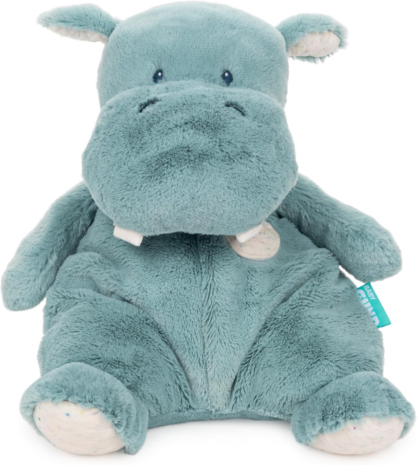 Gund Oh so Snuggly Hippo Nursery Soft Toy Animals, Large, Green image number 2