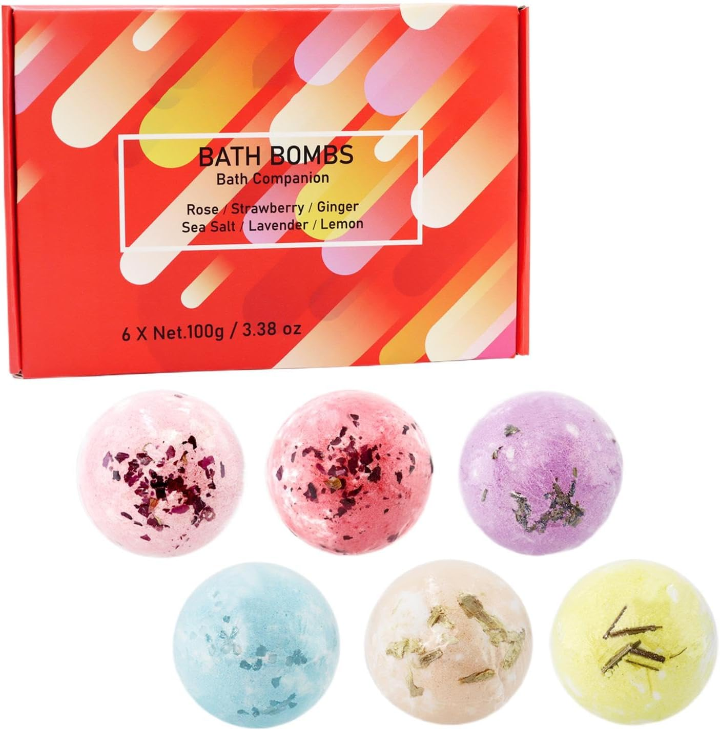 Bath Ball Set,Natural Shower Balls - Fizzy Bath Balls Set, Set of 6 Bubble Spa Bath Balls for Girlfriends Wives, Nourishing Ball Bath image number 6