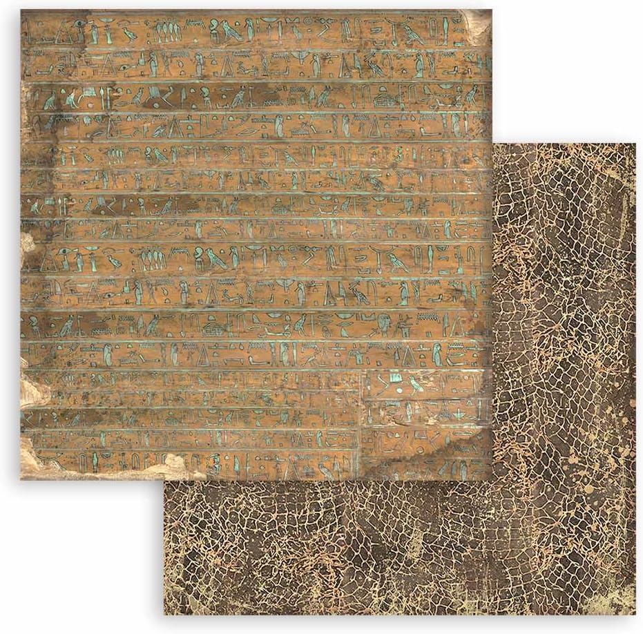 Stamperia Scrapbooking Small Pad 10 Sheets Cm 20.3 X 20.3 Cm Backgrounds Selection - Land of Pharaohs image number 6