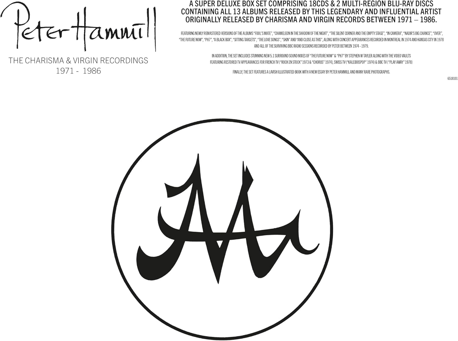 Charisma & Virgin Recordings 1971-1986 - 18CD Boxset with Blu-Ray image number 1