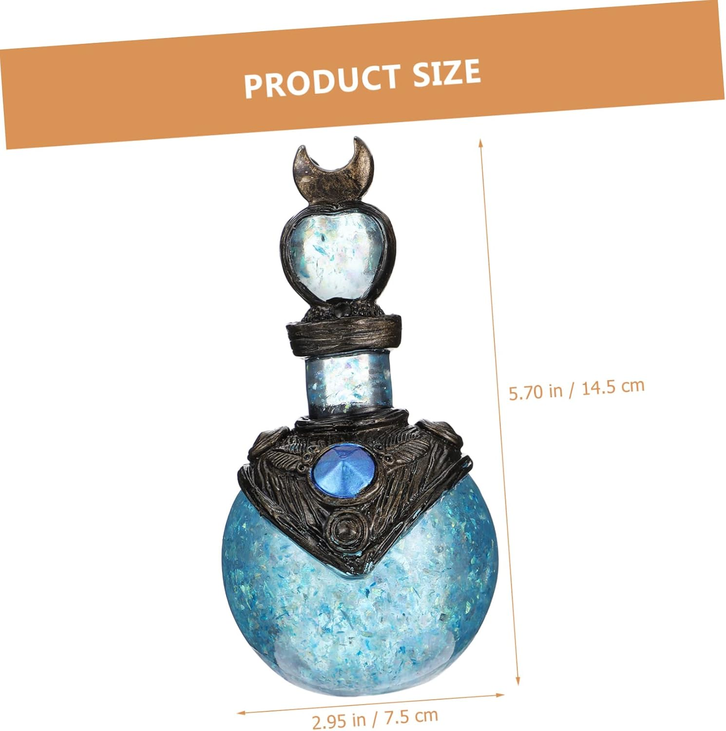 Alasum 1Pc Delicate Shiny Bottle Figurine Creative Mermaid Moonlight Decor for Home Unique Indoor Ornaments to Add Warmth and Style to Your Space for Art Lovers - Blue image number 2