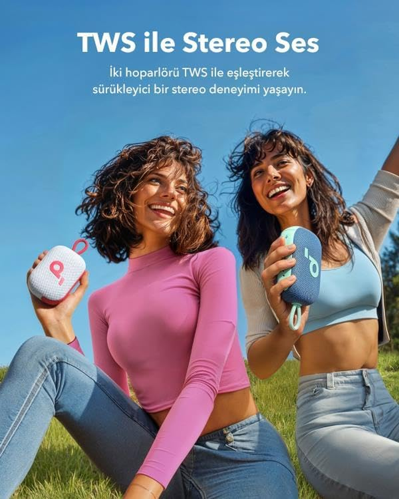 Soundcore by Anker, Select 4 Go, 20 Hours Ultra Playback Time, 5W Powerful Sound, IP67 Full Protection and Swimming, Lightweight and Strap Design, Easy to Carry, Wireless Stereo Pairing (TWS), Red image number 5