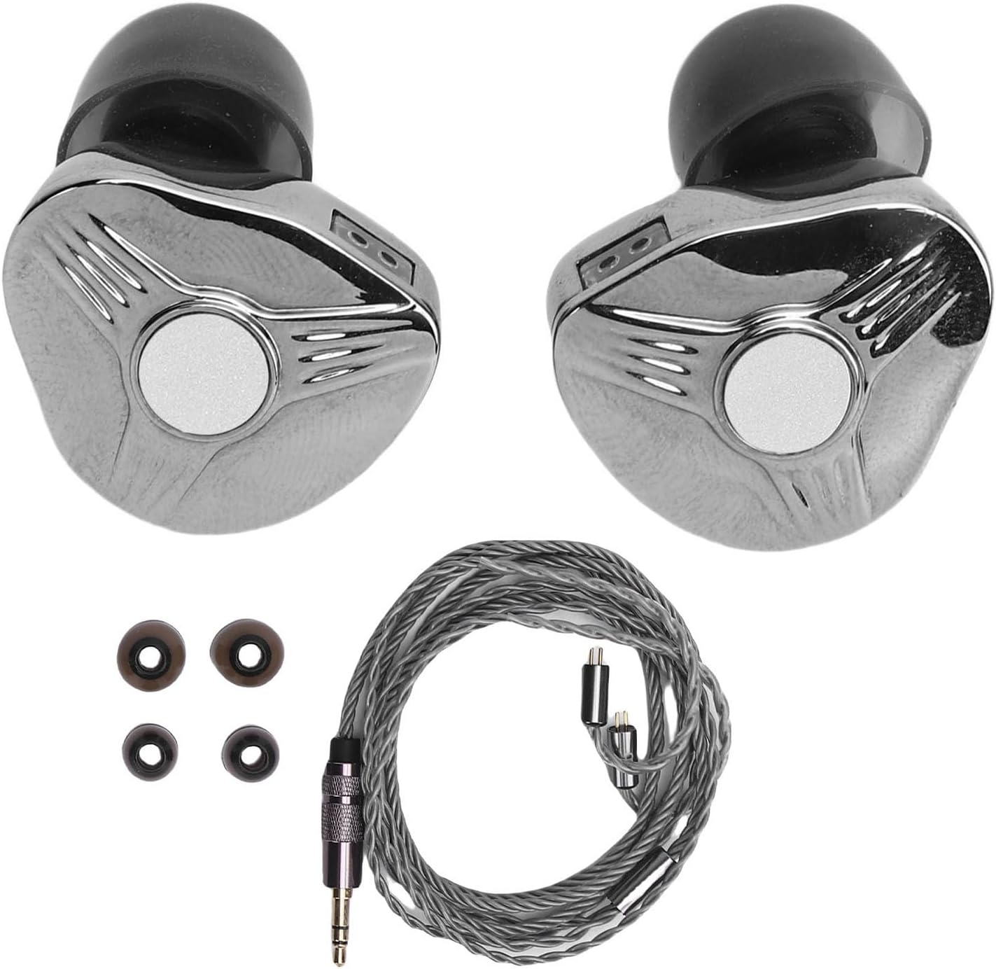 Asixxsix in Ear Monitors Headphones, Hifi Stereo Stage IEM Wired Earbuds with Detachable Cable and Silicone Ear Tips Noise Canceling Sport Earphones for Musicians Audiophiles Singer image number 3