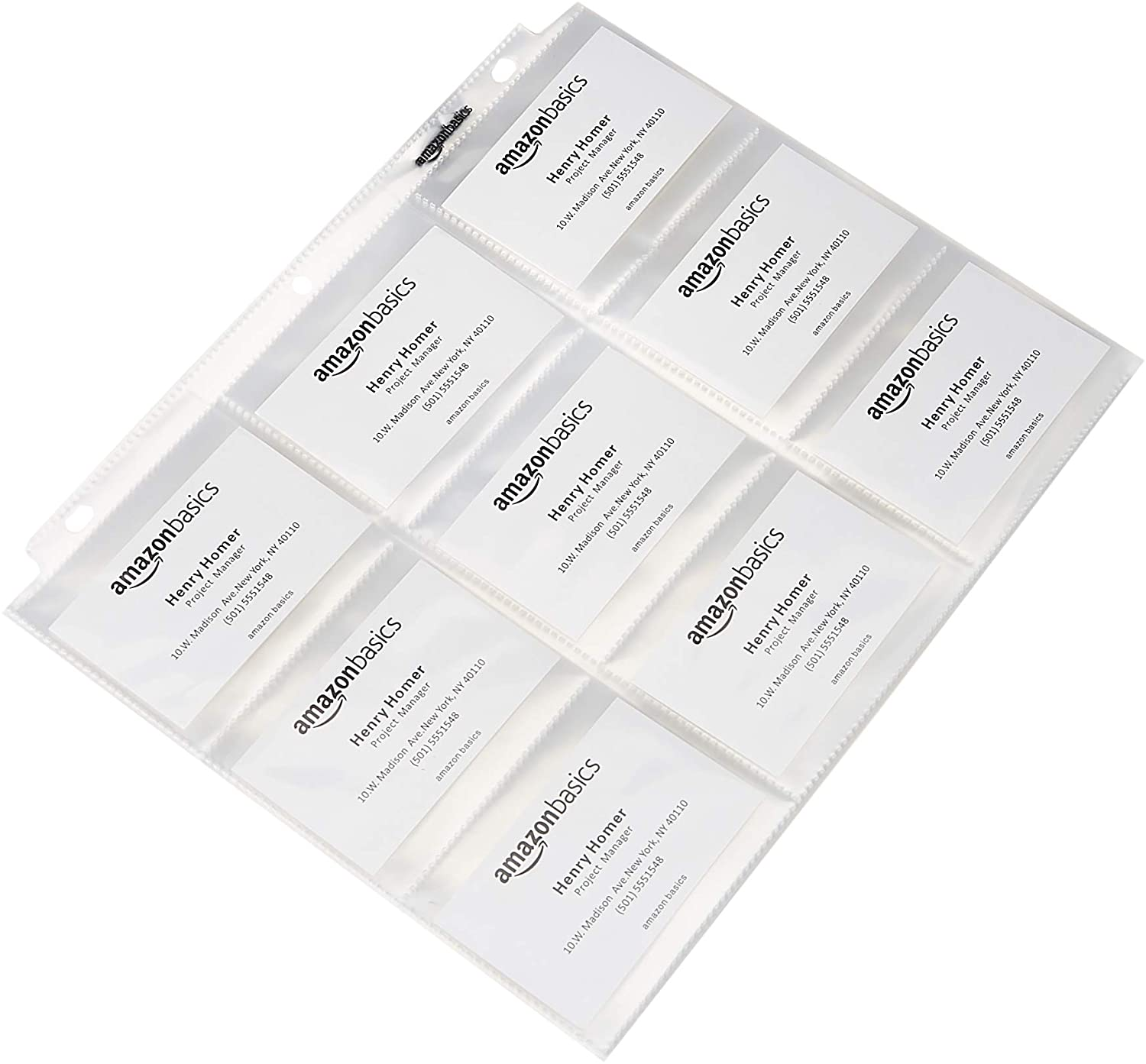 Amazon Basics 9 Sleeve Card Protectors Binder Sheet - 100-Pack image number 1