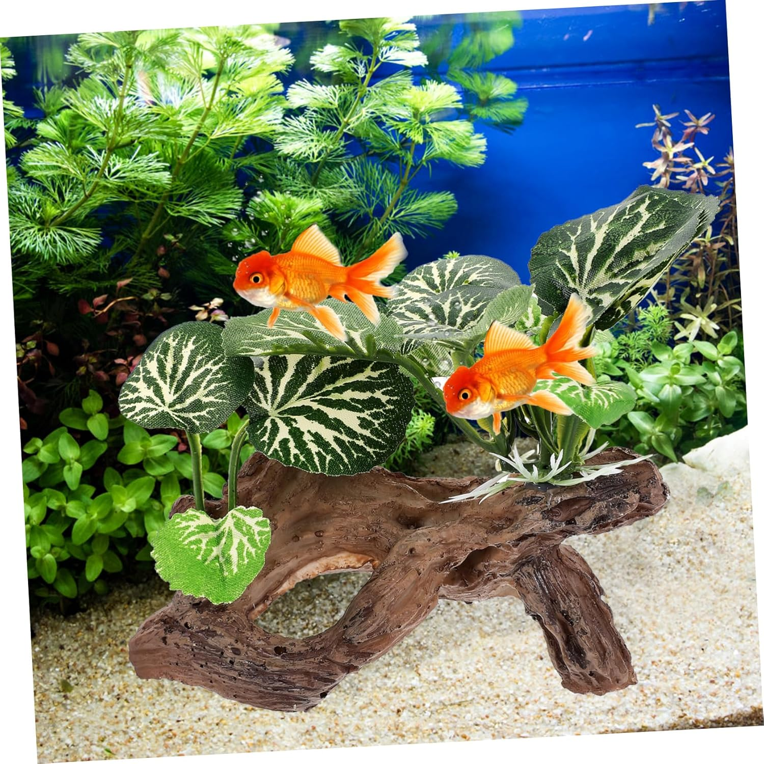 SEWOART Artificial Aquarium Trunk Plant Ornament Fish Tank Hideout Cave Decorative Fake Tree Stump for Aquatic Landscape and Fish Shelter image number 1