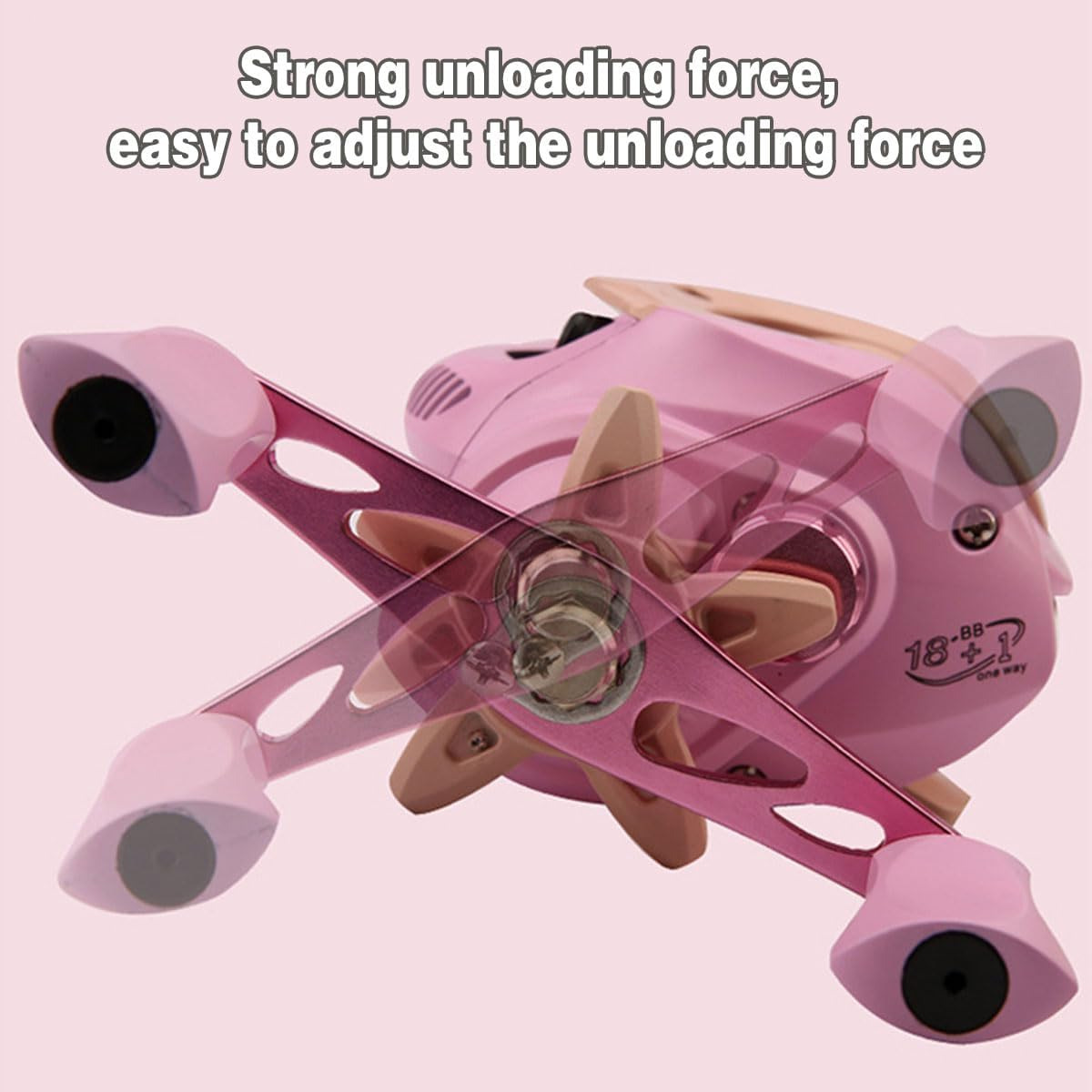 AIMALL Baitcasting Fishing Reel 18+1BB High Speed Drop Wheel Left/Right Hand Macaron Reel with Brass Spindle Gear Ceramic Outlet for Freshwater Saltwater Casting - Blue-Left Hand Version image number 4