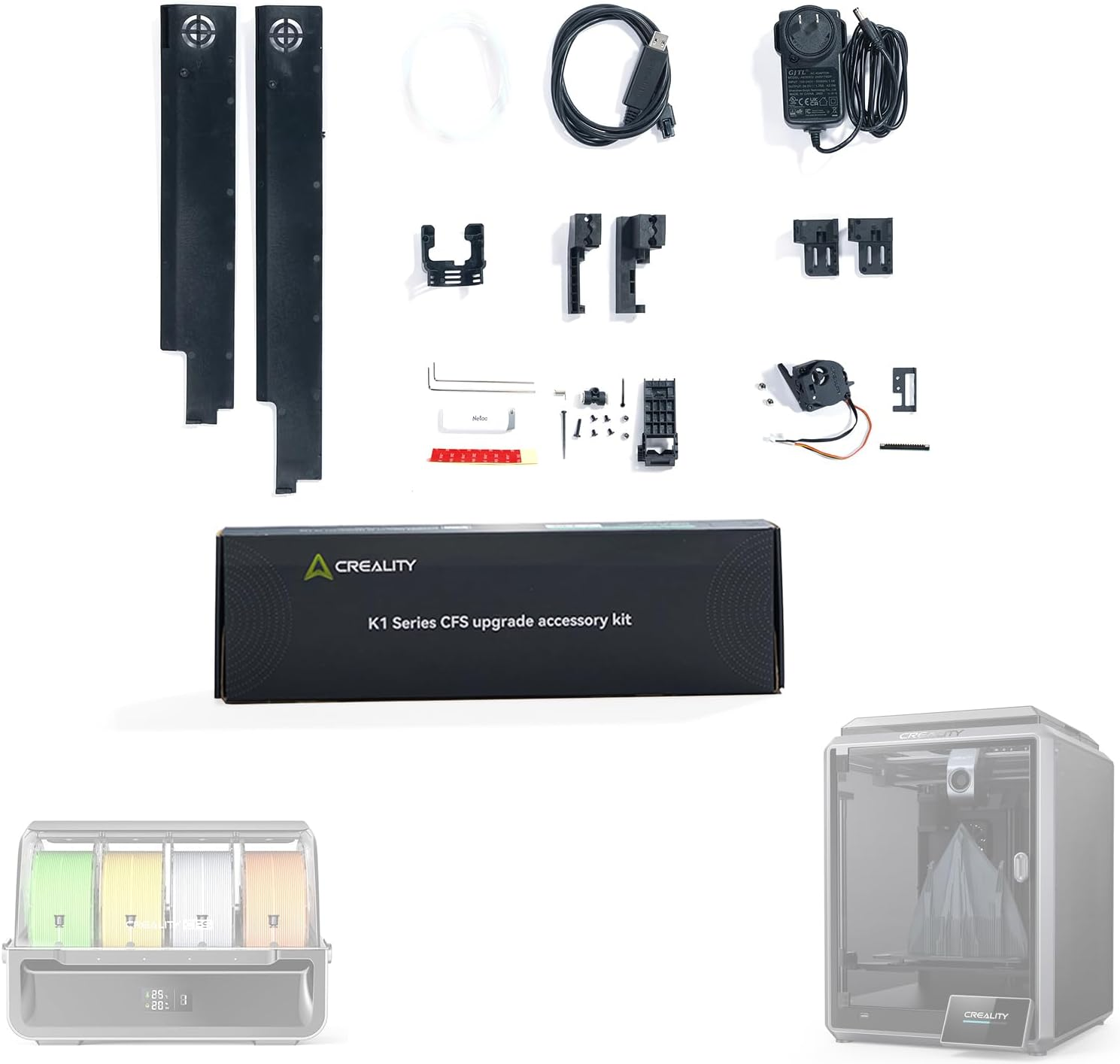 Creality Official K1 Series CFS Upgrade Accessory Kit, Enable Multi-Color 3D Printing with CFS Filament System, Compatible with K1 Max, K1C, K1, K1 SE 3D Printers