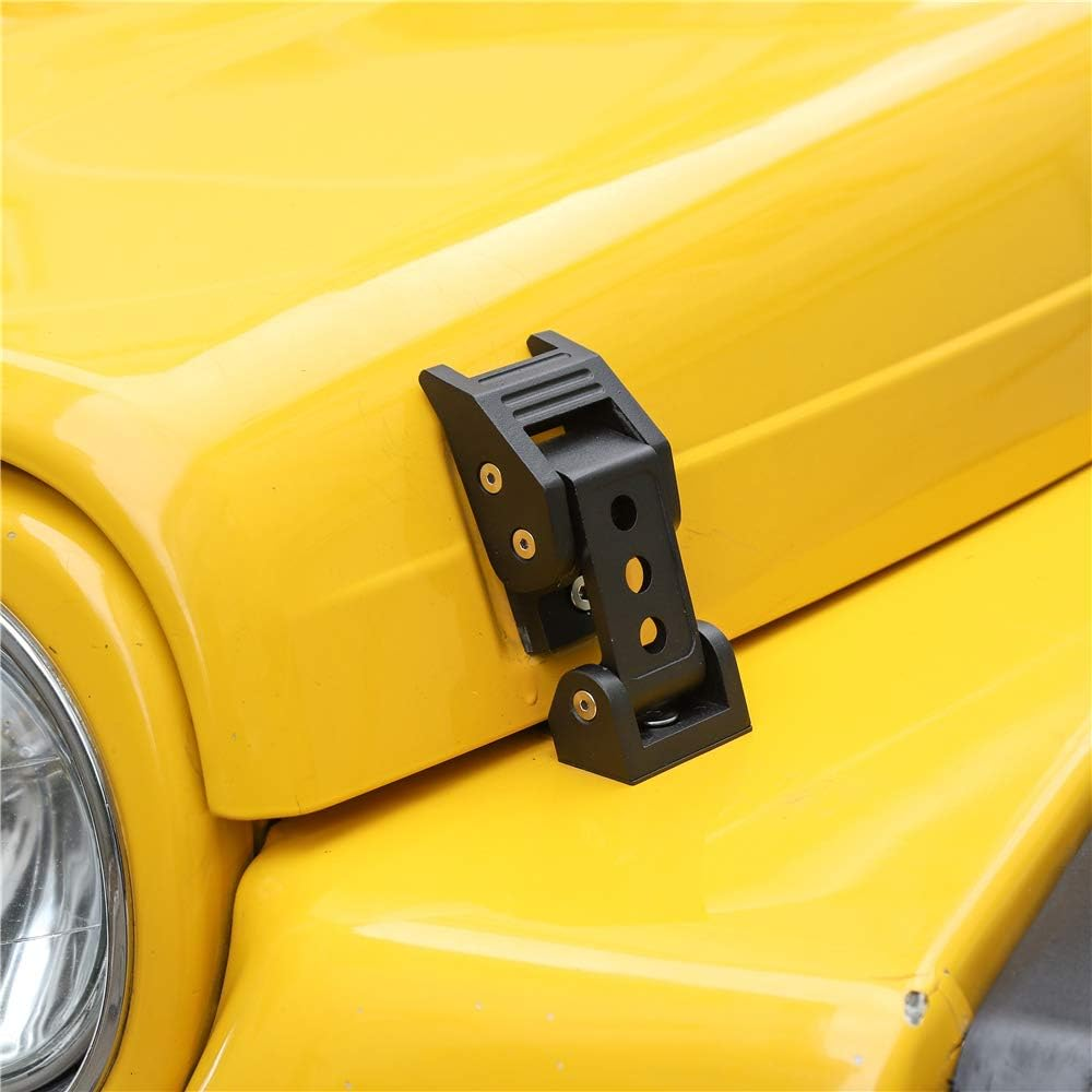 Jecar TJ Hood Latch Hood Lock Catch - Aluminum Hood Latches Catch Kit for Jeep Wrangler TJ Accessories 1997-2006 image number 2