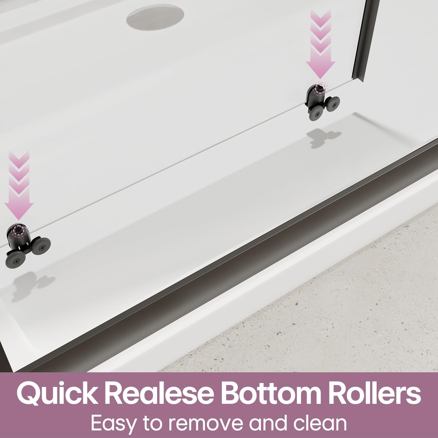 ELEGANT Sliding Shower Enclosure, Black Framed Shower Screen, 5Mm Tempered Glass, Sliding Shower Door with Side Glass Panel, No Base and Waste Outlet, 1000X760X1900Mm - 1000X860Mm image number 5