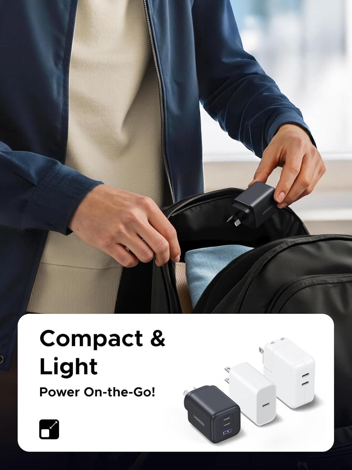 UGREEN 45W USB C Charger 3 Ports Gan Fast Charging Block, PD3.0 Compact Power Adapter AU Plug for Macbook Air, Ipad Pro, Iphone 17 Pro Max/Iphone Air/16/15, Galaxy S25 Ultra (PPS 45W), Pixel 10 Pro XL image number 3