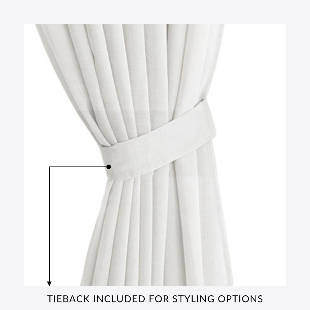 Elrene Sheer Extra Wide Indoor/Outdoor Sheer Grommet Window Curtain Panel, 22417WHT, 100% Polyester, White, 114" X 95" (1 Panel) image number 3