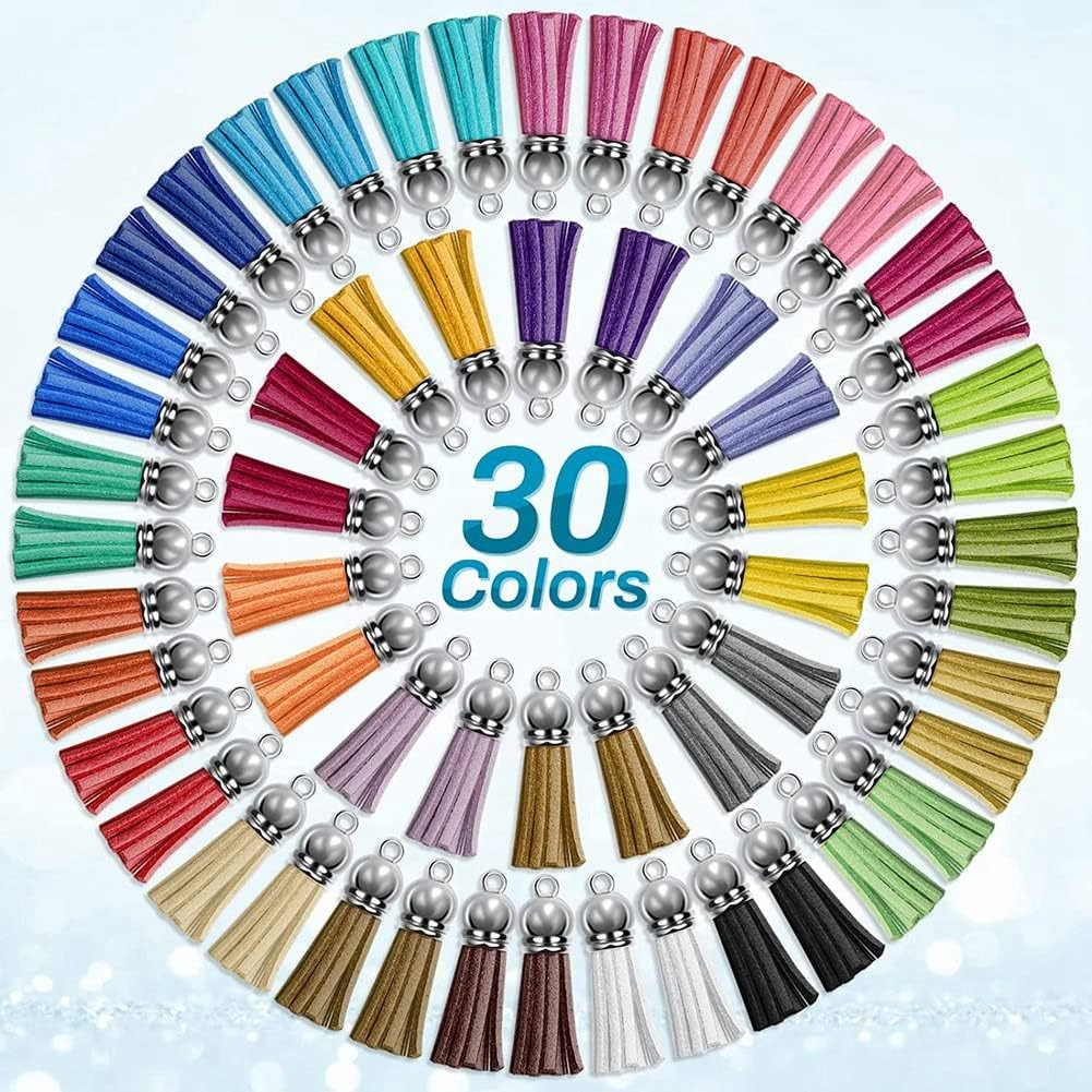 RESFNSE 350Pcs Acrylic Clear Blanks for Vinyl with Blanks, Tassels, Jump Rings, Rings for DIY Craft image number 4