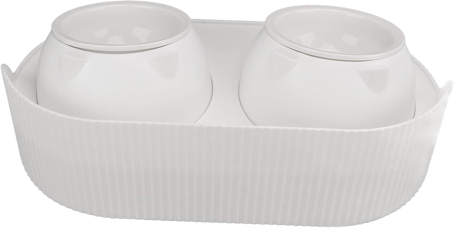 Ceramic Cat Food and Water Bowl, Kitty Bowl, Cat Dish, Ceramic Pet Bowl Set Food Grade anti Double Food Water Bowls for Cats Dogs Kittens and Puppies(Green)