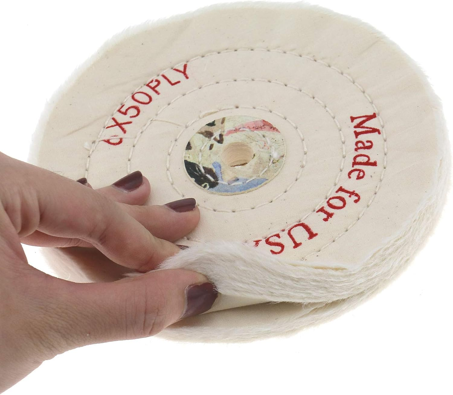 SING F LTD Spiral Stitched Cotton Buffing Polishing Wheel for 150Mm 6" Bench Grinder Craft image number 2