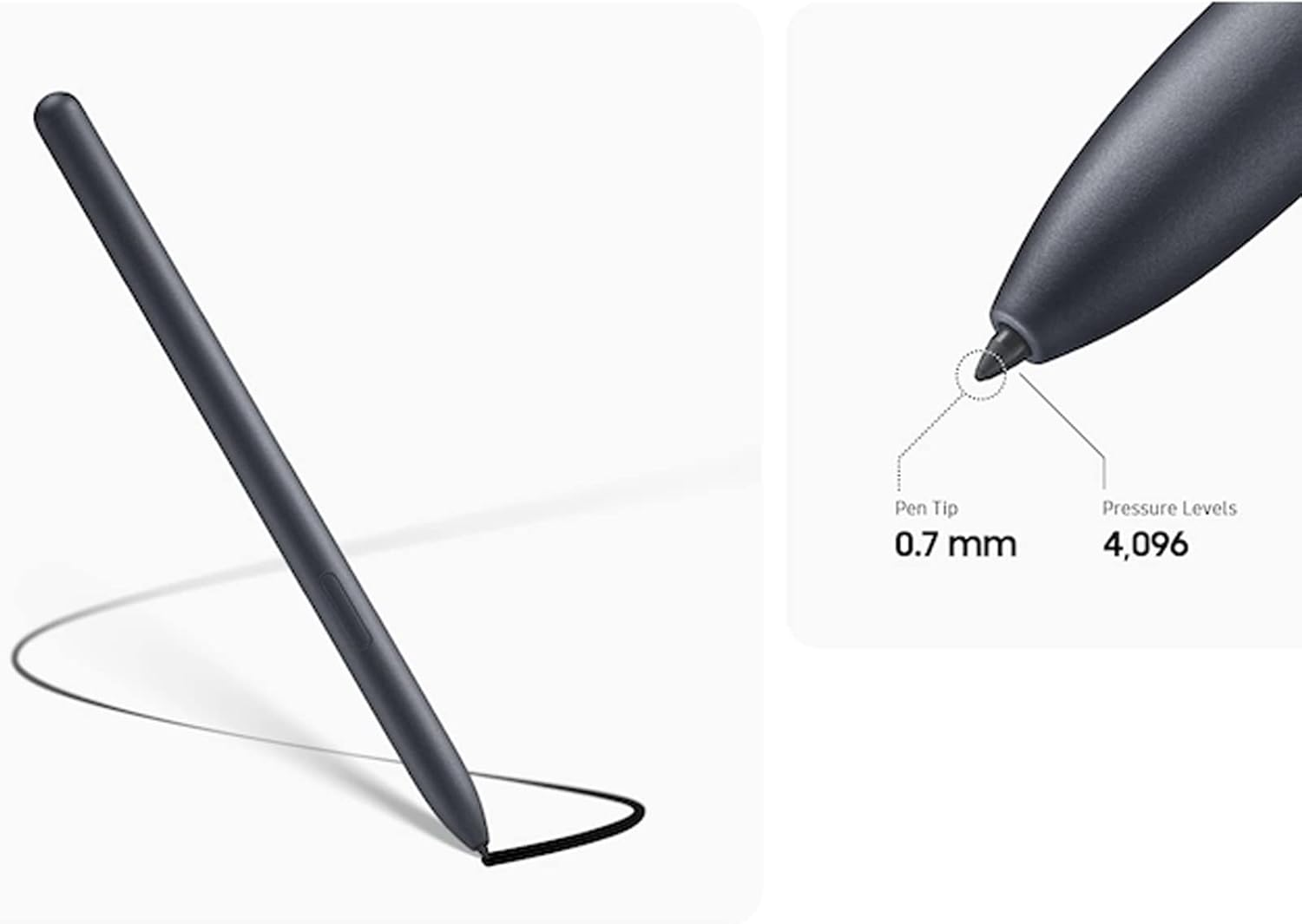 Galaxy Tab S7 FE S Pen Replacement Stylus Pen for Samsung Galaxy Tab S7 FE, Tab S7, SM-T730, SM-T733, SM-T736B Touch Pen (Withoutbluetooth) + Tips/Nibs(Mystic Black) - S7 Fe Pen Nibs image number 2