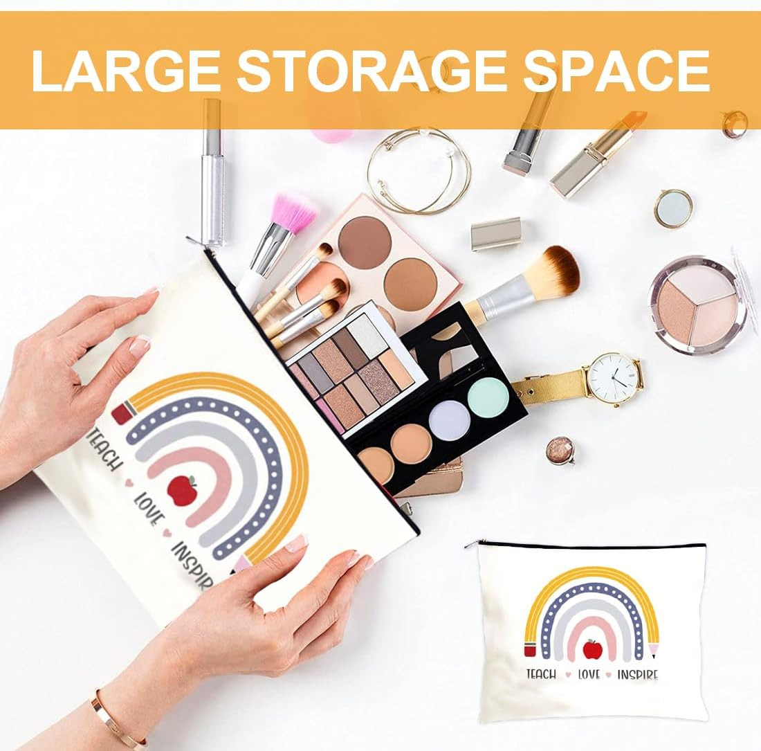 IKOPFLN 1 Piece Patterned Canvas Zipper Pouch Women Makeup Bag image number 1