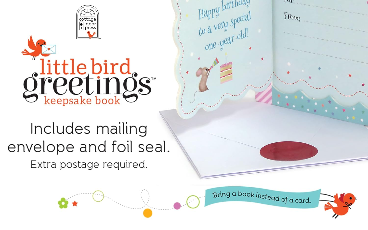Now You Are One: Little Bird Greetings, Greeting Card Board Book with Personalization Flap, 1St Birthday Gifts for One Year Olds image number 6