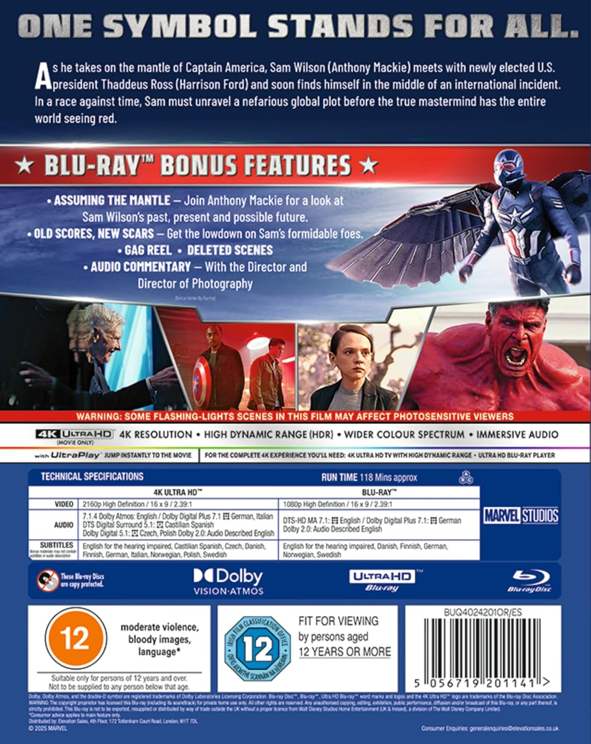 Marvel'S Captain America: Brave New World UHD/BD [Blu-Ray] [Region a & B & C] image number 3