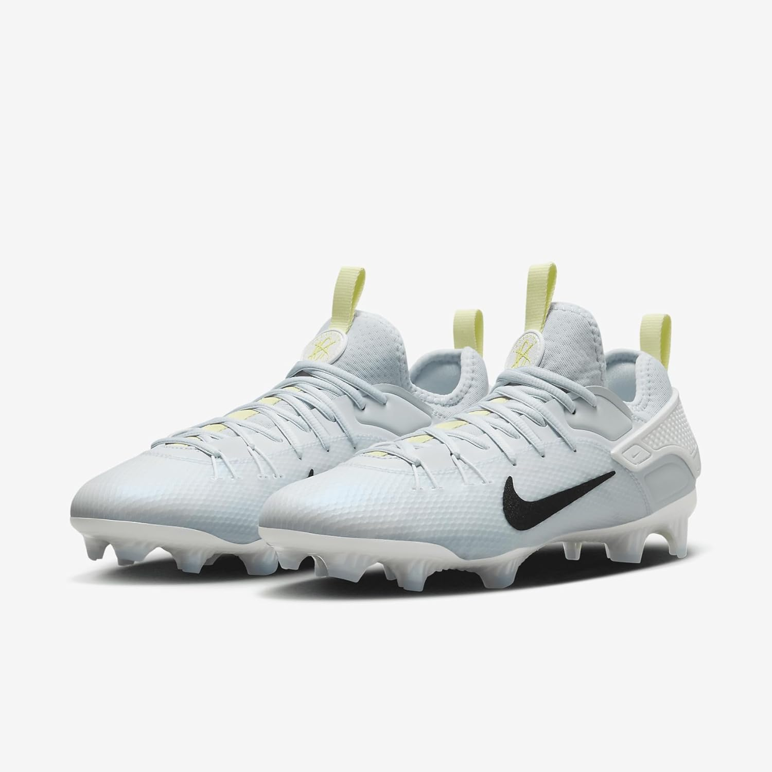Nike Huarache 9 Elite Low LAX Lacrosse Cleats (FD0089-100, White/White/Metallic Vivid Gold) image number 5