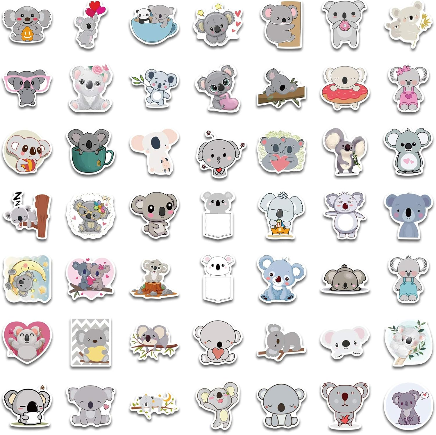 100 Packs Blue Koala Stickers Water Bottles Laptop Phone Motorcycle Computer Guitar Skateboard Hydroflasks Koala Bear Vinyl Sticker Waterproof Aesthetic Trendy Decals for Teens Girls Adults - Lgbt image number 7