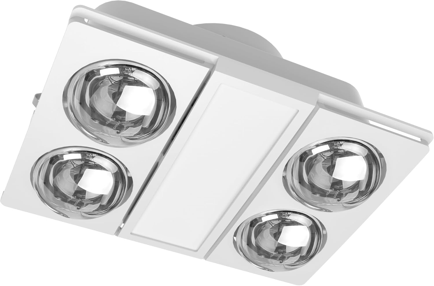 Modura Alllux4 Bathroom 3-In-1 Heater Fan Exhaust 16W Tricolour LED Panel 4X275W Infrared Instant Heat (White)