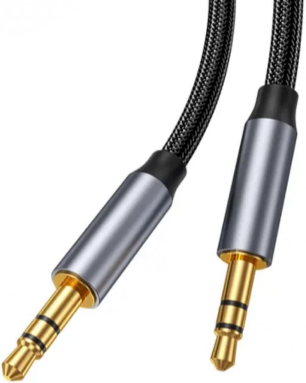 ALINNA 3.5Mm Aux Cable (10Ft/3M) Hi-Fi Sound Nylon Braided Auxiliary Audio Cable Adapter Male to Male AUX Cord for Headphones Car Home Stereos Speaker Iphone Ipad Ipod Echo and More Grey image number 2