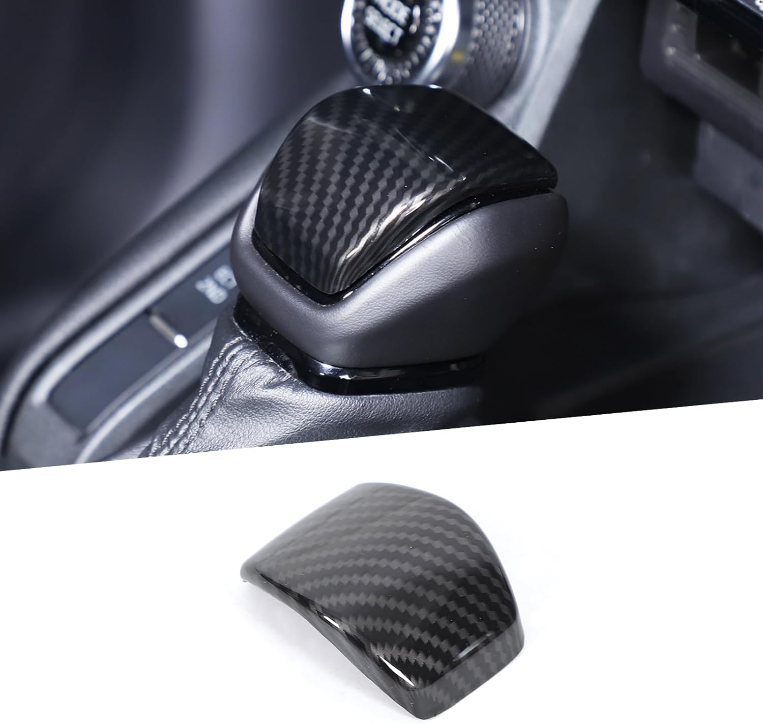Gear Shift Knob Cover Trim Compatible with Toyota Land Cruiser Prado 250 2024-2025 Accessories | ABS Shifter Head anti Scratch Protector | 1PC Set (Carbon Fiber Pattern)
