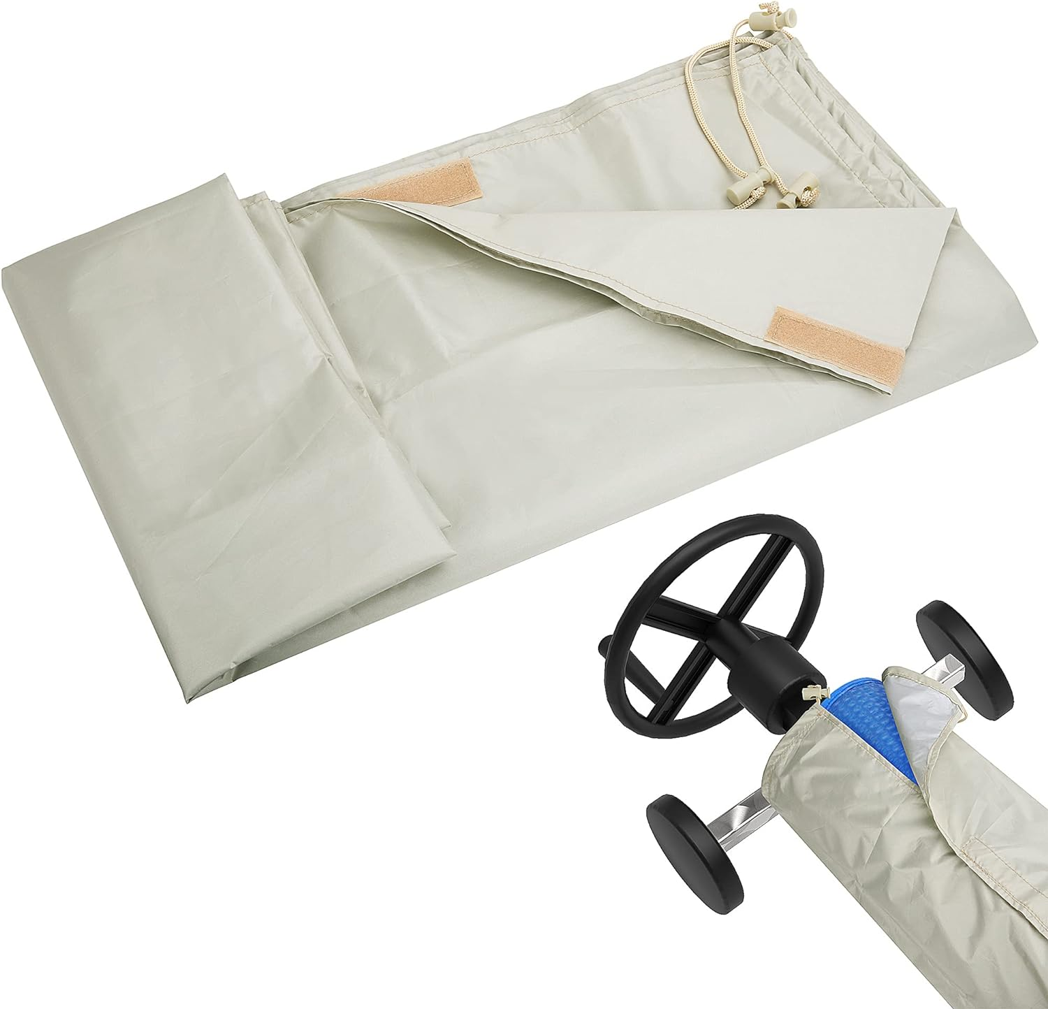 Codree Solar Reel Protective Cover for Pool up to 16 FT Wide, Waterproof Pool Reel Cover Solar Blanket Cover for above Ground and Inground Pools image number 2