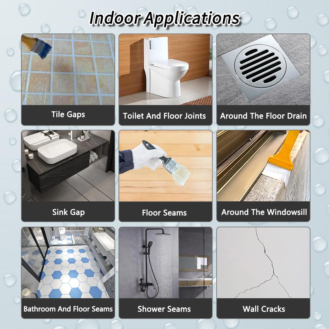 Liquid Transparent Waterproof Adhesive 1000G/35Oz，Invisible Agent Sealant Clear Leak Repairing Water Proof Coating Anti-Leakage Glue Indoor & Outdoor image number 5