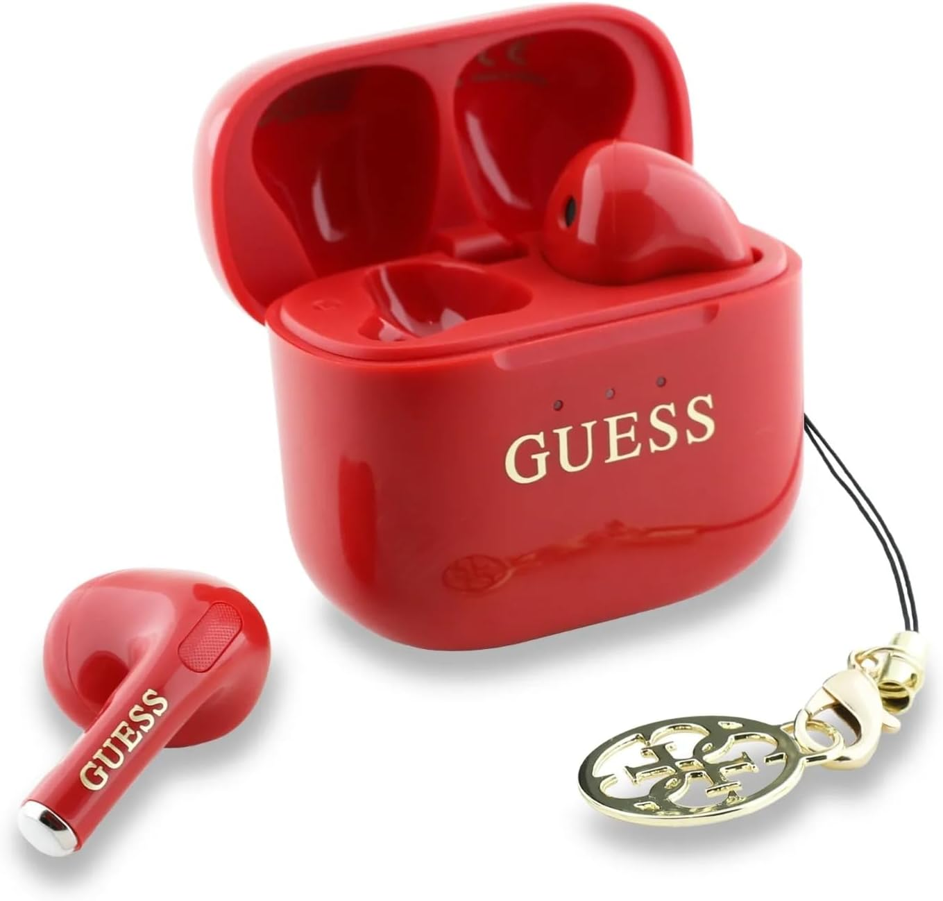 CG MOBILE Guess Charm TWS Wireless Headphones with Gloss Effect and Classic Logo Print - Red image number 2