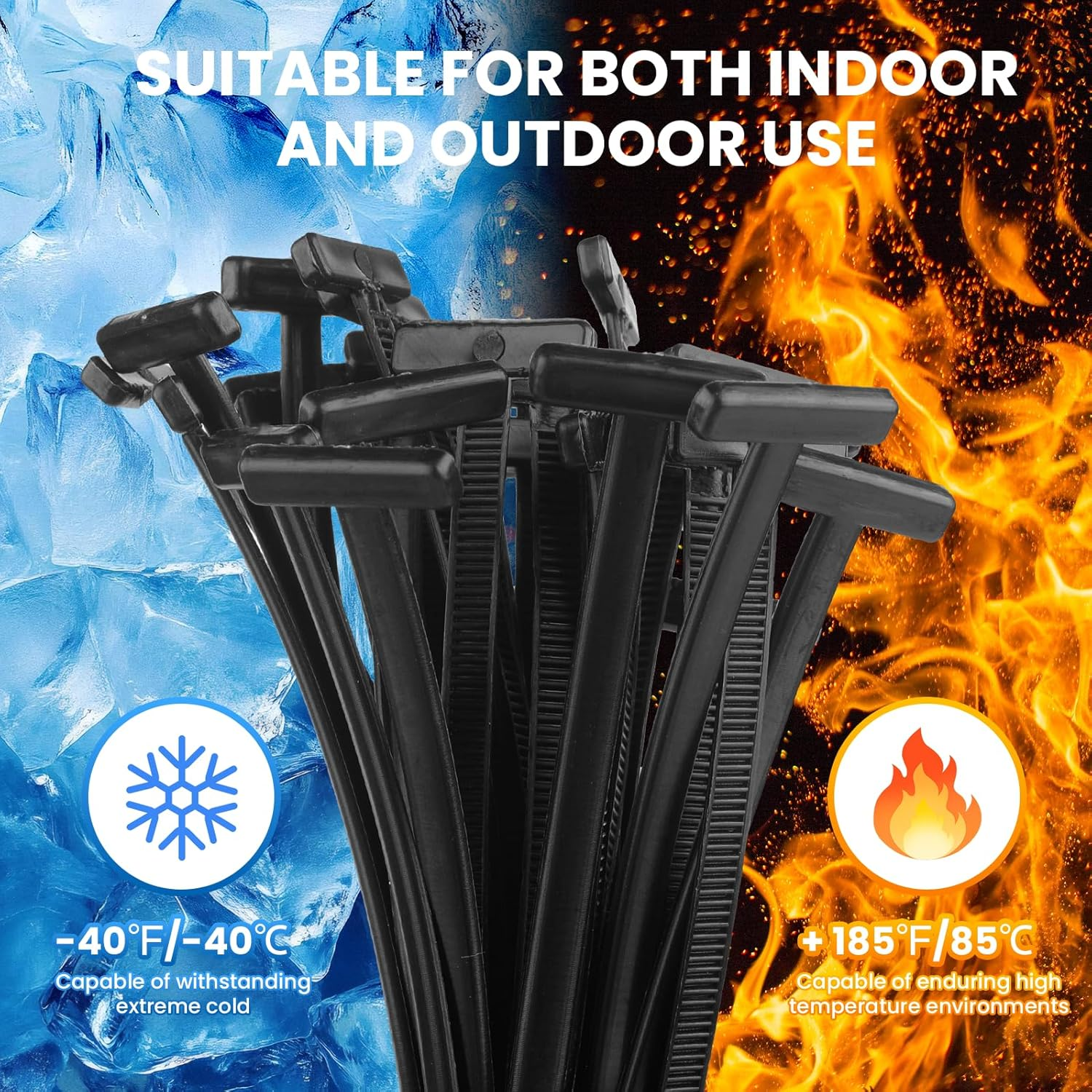 Eukyplace Universal Push Mount Cable Zip Ties 100Pcs &ndash; Heavy Duty Nylon Fastener Clips, Automotive Fender Liner Retainer Clips, Multipurpose Self-Locking Cable Ties image number 6