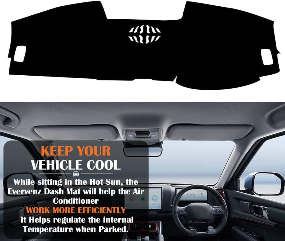 Evervenz Dash Mat for BYD Shark 6 2024 2025 Flannel（Without HUD） Dash Cover Dashboard Cover Shark601 image number 4