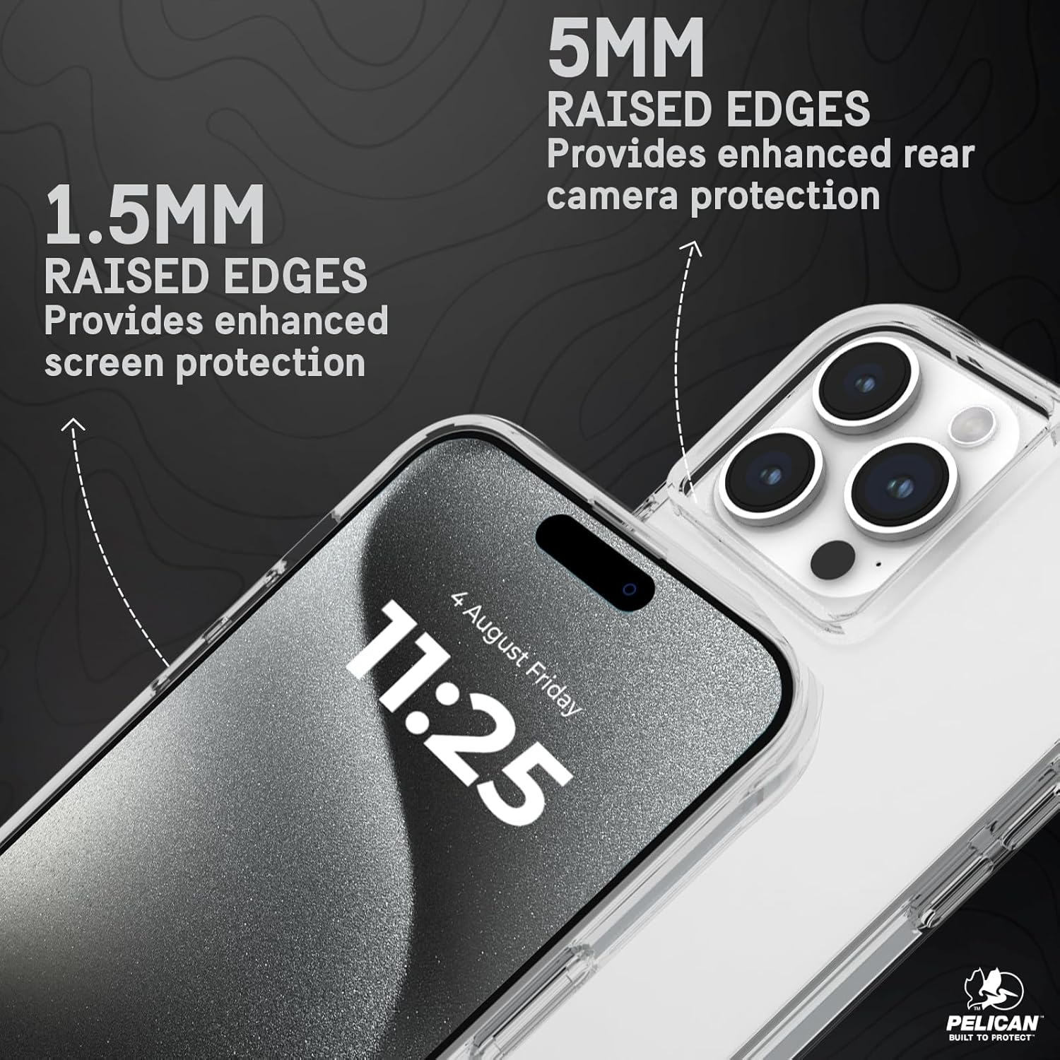 Pelican Ranger Series - Iphone 15 Pro Max Case 6.7' [Wireless Charging Compatible] [Anti-Yellow] Protective Phone Case with Anti-Scratch Tech [12Ft Mil-Grade Drop Protection] 15 Pro Max Cover - Clear image number 4