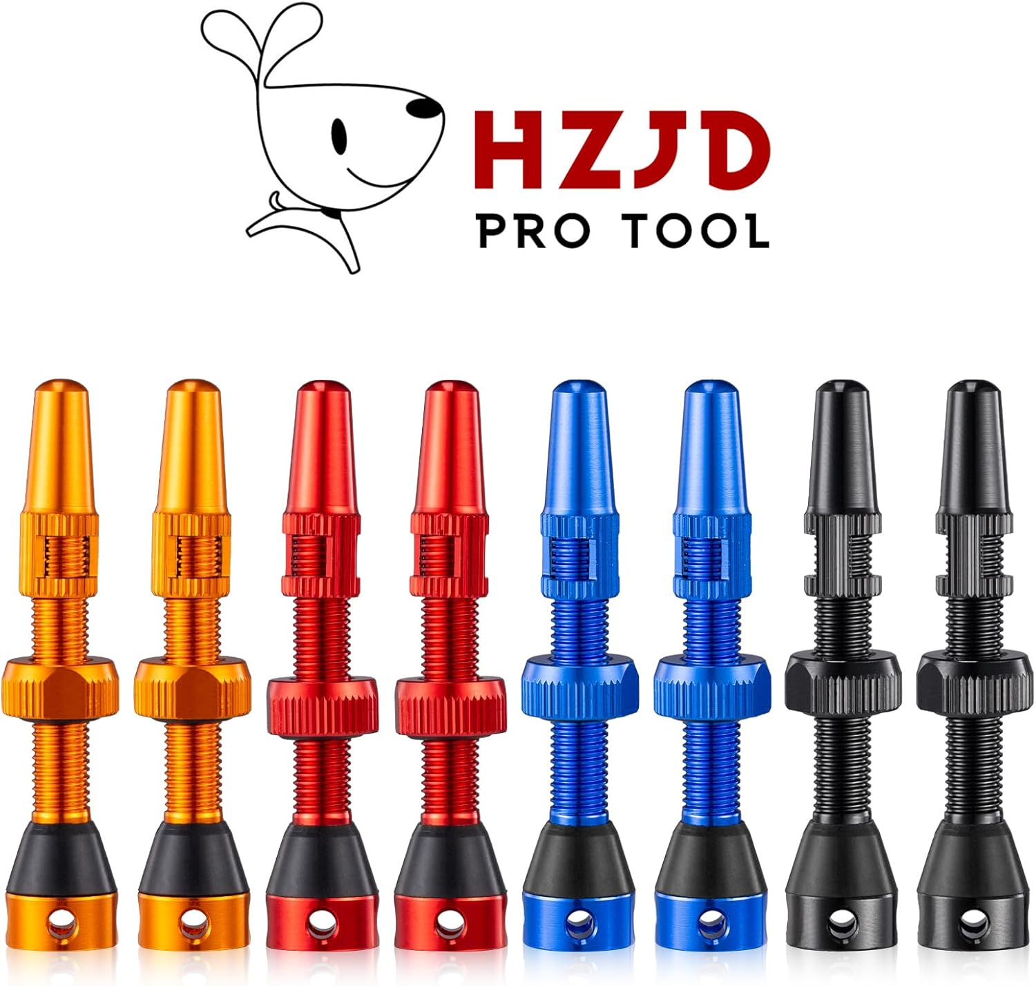 2PCS Tubeless Valves, Red, Quality Super Light Alloy Presta Valve Stem(44 Mm) - Black image number 3