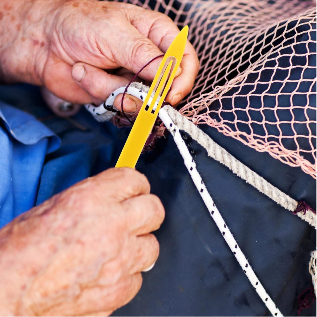 Operitacx Net Shuttle Tool Set - 7Pcs Durable Plastic Fishing Net Repair Shuttles for Mending Nets and Weaving image number 1