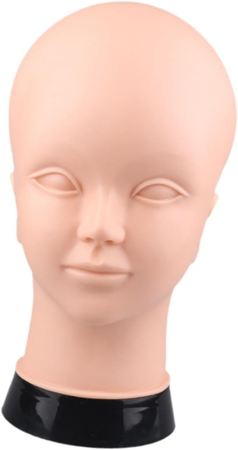 Eigell Bald Mannequin Head, Manikin Head PVC Model, Multipurpose Training Head Model for Salon Hairstyling Headset Eyeglasses Cap image number 2