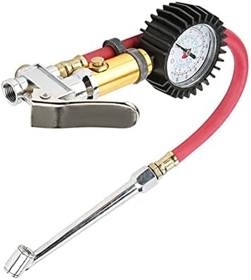 Viagasafamido Air Inflation Inflator Pump Gun 1/4 Inch Interface 10-220Psi Air Compressor Attachments Tire Inflator Nozzle with Tire Tyre Pressure Dial Meter for Bike Motorcycle Automobile image number 5