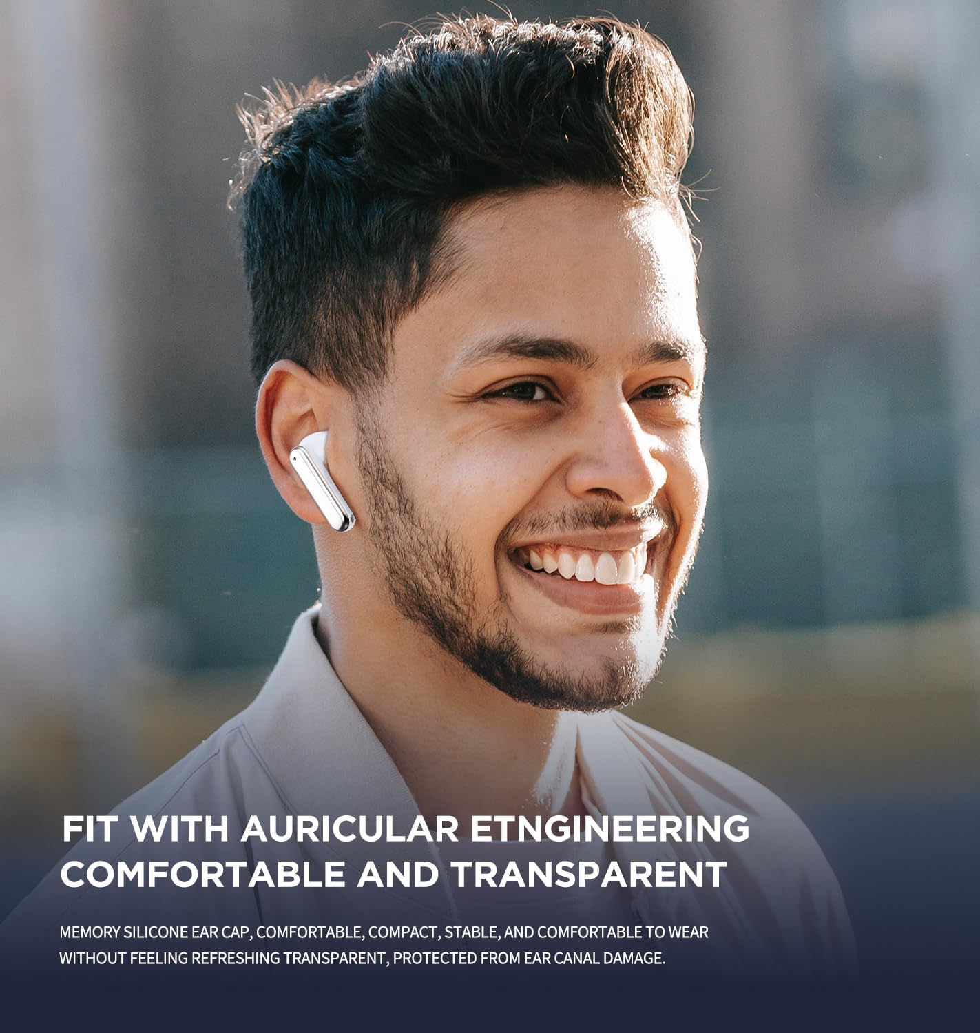 Wireless Earbuds Bluetooth 5.3 Headphones with 4 Noise Cancelling Mics, ANC ENC, Hifi Stereo Sound, LED Power Display, 40H Playtime &ndash; True Wireless Earphones AU (ANC+ENC, White) image number 6