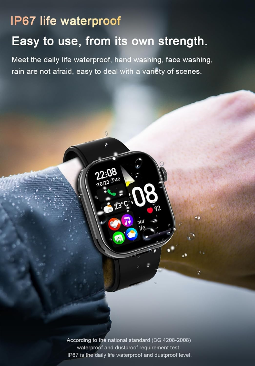 AIEK Smart Watch, Built-In Bluetooth Headphones Heart Rate Sleep Blood Pressure Monitor 2 Inch Touch Display Fitness Watch for Ios Android Smartphone Sports Watch for Men Women (Silver) image number 5