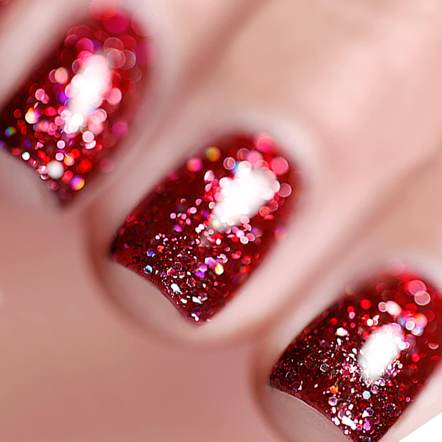 Vishine Glitter Gel Nail Polish Set - 4PCS 8Ml Sparkle Red Black Gold Silver Shinning Colors UV LED Soak off Gel Polish Collection Long-Lasting Salon DIY Manicure 8Ml C020 image number 5