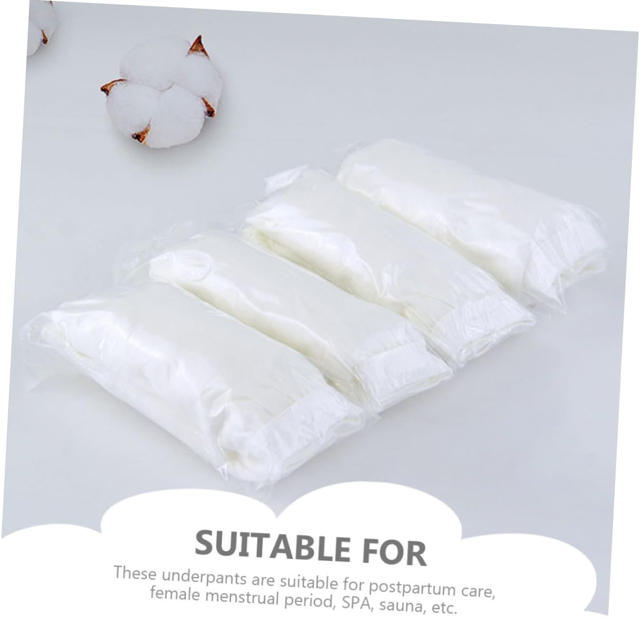 Mipcase 5Pcs Disposable Cotton Maternity Briefs Elastic Professional Female Underwear for Travel Lightweight Portable Women Pregnancy Use