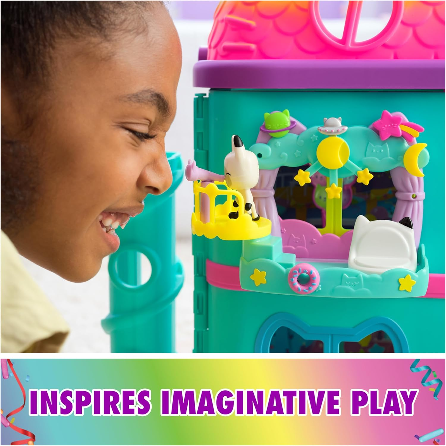 Gabby&rsquo;S Dollhouse, Pandy Paws Dreamy Balcony Playset, 8-Pieces with Toy Figures, Doll House Accessories & Sensory Play, Kids Toys for Girls & Boys 3+ image number 3