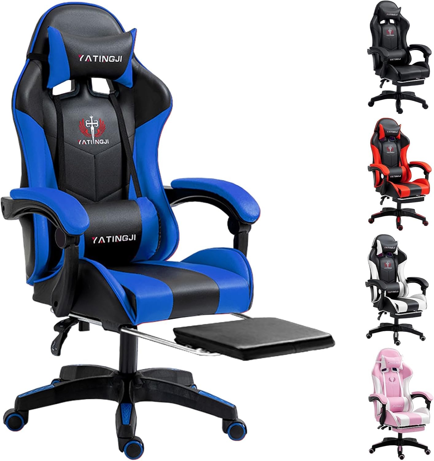 PORIYA Gaming Chair with Adjustable Backrest, Ergonomic Executive Office Chair, Height Adjustable Racing Chair Maximum Gaming Experience (Black)